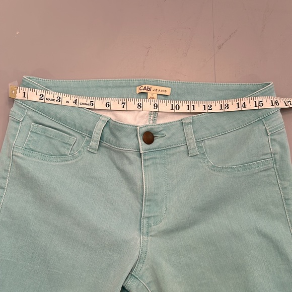 CAbi Mint Teal Stretch Skinny Jeans Low Rise Size 8 Style 322 - Picture 11 of 12